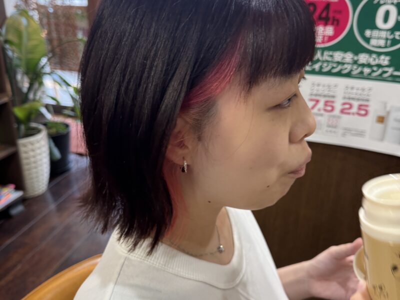 ボブ　インナーカラー（ピンク）